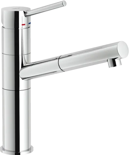 Systemceram KeraDomo K�chenarmatur Snow Chrom Einhebelmischer mit Zugauslauf 360� schwenkbar