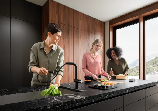 KWC K�chenarmatur Bevo E 10.531.643.751FL Einhebelmischer Industrial Black Ber�hrungsloser Sensor opto-elektronisch gesteuert mit Batteriefach (3600005936)