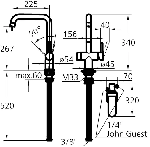 KWC K�chenarmatur ENIA E 10.591.602.700FL Einhebelmischer Edelstahl massiv V4A (316) Trinkwasser-Filterarmatur (3600009447)