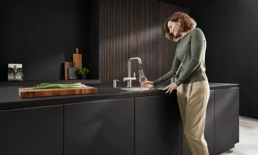 KWC K�chenarmatur ENIA E 10.591.612.700FL Einhebelmischer Edelstahl massiv V4A (316) 3-Wege Trinkwasser-Filterarmatur (3600009449)