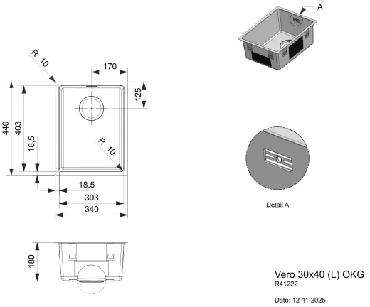 ✅ REGINOX Edelstahlsp�le Vero 30x40 (L) OKG Einbausp�le Edelstahl 3 in 1 (Einbau, Unterbau, Fl�chenb�ndig) Siebkorb als Stopfen- oder Drehknopfventil