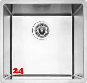 REGINOX Edelstahlsp�le Vero 40x40 (L) OKG Einbausp�le Edelstahl 3 in 1 (Einbau, Unterbau, Fl�chenb�ndig) Siebkorb als Stopfenventil