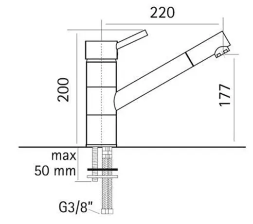 AQUA CUCINA� K�chenarmatur Pepper 40008-S Einhebelmischer Mattschwarz mit Zugauslauf schwenkbar