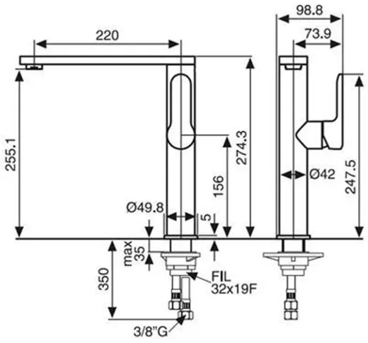 AQUA CUCINA� K�chenarmatur Nefer 77007-00 Einhebelmischer Chrom mit Festauslauf schwenkbar