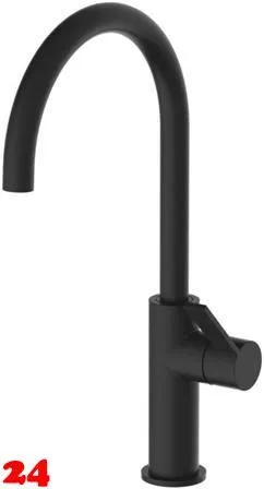 AQUA CUCINA� K�chenarmatur Nefer 92000-S Einhebelmischer Mattschwarz mit Festauslauf schwenkbar 360�