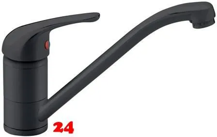 AQUA CUCINA� K�chenarmatur Basic T9505S Einhebelmischer Mattschwarz mit Festauslauf 360� schwenkbar