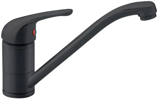 AQUA CUCINA� K�chenarmatur Basic T9505S Einhebelmischer Mattschwarz mit Festauslauf 360� schwenkbar