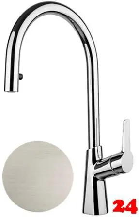 AQUA CUCINA� K�chenarmatur CAB 89076-ESO Einhebelmischer Steelfinish PVD mit Zugauslauf schwenkbar