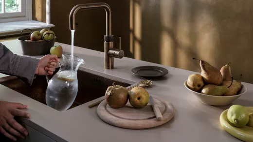 QUOOKER FLEX SQUARE Zugauslauf Messing Patina VAQ PRO3 mit CUBE 2 *Der Wasserhahn, der alles kann! (PRO3FXSPTBCUBE)