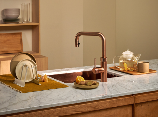 QUOOKER FLEX SQUARE Zugauslauf Messing Patina Combi B mit CUBE 2 *Der Wasserhahn, der alles kann! (COMBIFXSPTBCUBE)