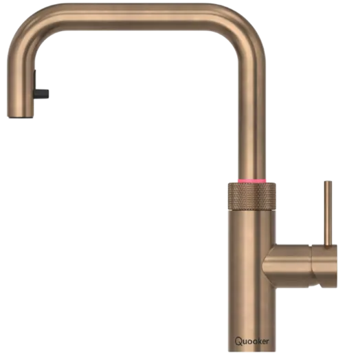 QUOOKER FLEX SQUARE Zugauslauf Messing Patina Combi (+) B mit CUBE 2 *Der Wasserhahn, der alles kann! (COMBI+FXSPTBCUBE)