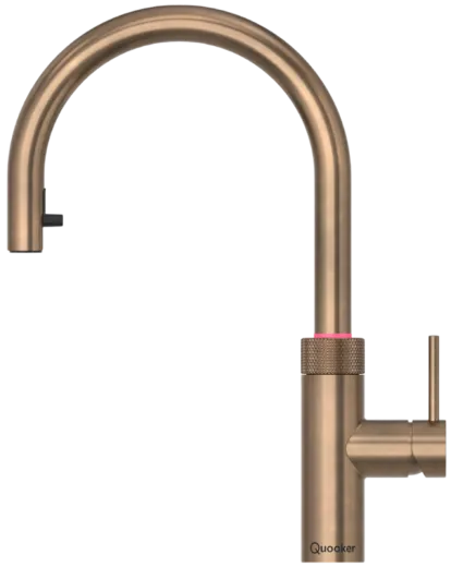 QUOOKER FLEX ROUND Combi (+) B Einhebelmischer Zugauslauf Messing Patina & 100�C Armatur (COMBI+FXRPTB)