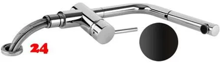 AQUA CUCINA� K�chenarmatur Lago K Classic 45095-S Einhebelmischer Mattschwarz mit Zugauslauf f�r Vorfenstermontage