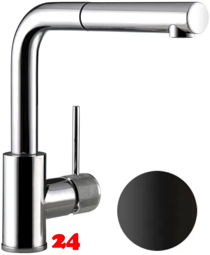AQUA CUCINA� K�chenarmatur SF1 TEC 50004-S Einhebelmischer Mattschwarz mit Zugauslauf schwenkbar