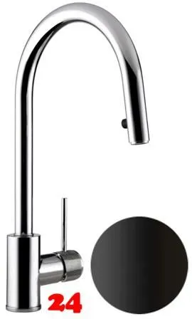 AQUA CUCINA� K�chenarmatur SF1 TEC 50006-S Einhebelmischer Mattschwarz mit Zugauslauf schwenkbar