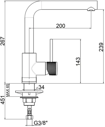AQUA CUCINA� K�chenarmatur SF1 TEC 50001-00 Einhebelmischer Chrom mit Festauslauf schwenkbar