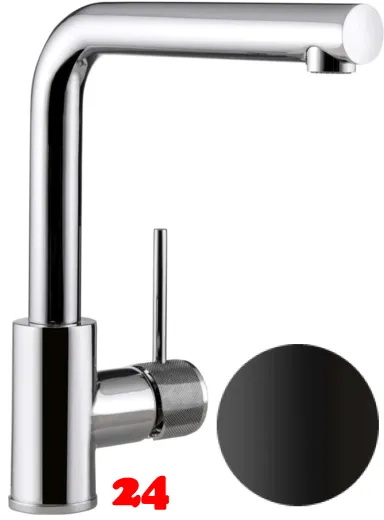 AQUA CUCINA� K�chenarmatur SF1 TEC 50001-S Einhebelmischer Mattschwarz mit Festauslauf schwenkbar