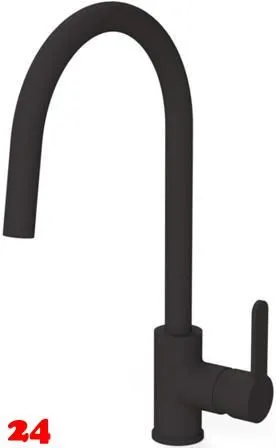 AQUA CUCINA� K�chenarmatur SF1 55508-S Einhebelmischer Mattschwarz mit C-Festauslauf schwenkbar