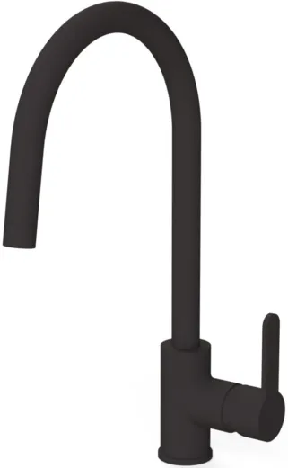 AQUA CUCINA� K�chenarmatur SF1 55508-S Einhebelmischer Mattschwarz mit C-Festauslauf schwenkbar