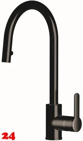 AQUA CUCINA� K�chenarmatur SF1 55506-S Einhebelmischer Mattschwarz mit C-Zugauslauf schwenkbar