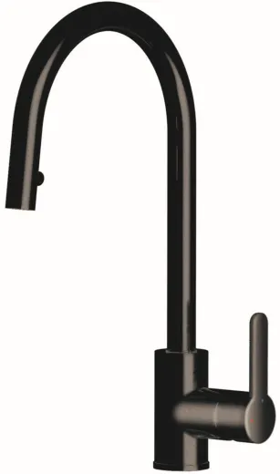 AQUA CUCINA� K�chenarmatur SF1 55506-S Einhebelmischer Mattschwarz mit C-Zugauslauf schwenkbar