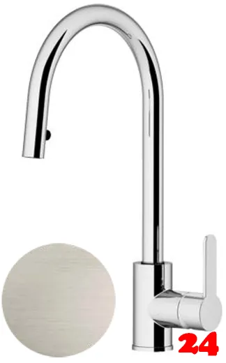 AQUA CUCINA� K�chenarmatur SF1 55506-ESO Einhebelmischer Steelfinish PVD mit C-Zugauslauf schwenkbar