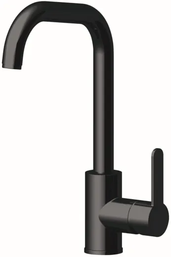 AQUA CUCINA� K�chenarmatur SF1 55505-S Einhebelmischer Mattschwarz mit U-Festauslauf schwenkbar