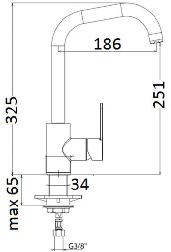 AQUA CUCINA� K�chenarmatur SF1 55505-S Einhebelmischer Mattschwarz mit U-Festauslauf schwenkbar