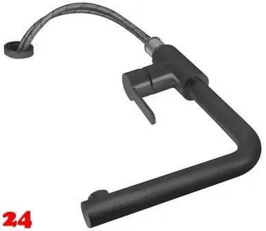 AQUA CUCINA� K�chenarmatur SF1 55519-S Einhebelmischer Mattschwarz mit Festauslauf f�r Vorfenstermontage