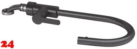 AQUA CUCINA� K�chenarmatur SF1 55529-S Einhebelmischer Mattschwarz mit Zugauslauf f�r Vorfenstermontage