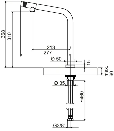 AQUA CUCINA� K�chenarmatur PURE CSP 53890-E Edelstahl massiv mit Festauslauf und progressiver Kartusche f�r Vorfenstermontage