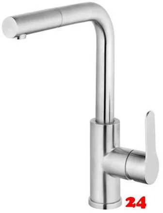 AQUA CUCINA� K�chenarmatur Pure 53835-E Einhebelmischer Edelstahl massiv mit Zugauslauf schwenkbar