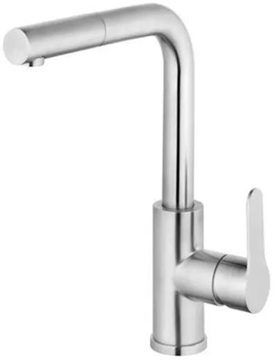 AQUA CUCINA� K�chenarmatur Pure 53835-E Einhebelmischer Edelstahl massiv mit Zugauslauf schwenkbar