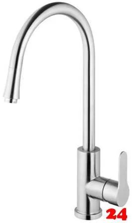 AQUA CUCINA� K�chenarmatur Pure 53870-E Einhebelmischer Edelstahl massiv mit Zugauslauf schwenkbar