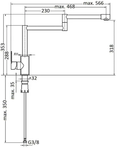 AQUA CUCINA� K�chenarmatur Pure 53840-E Einhebelmischer Edelstahl massiv mit Gelenkauslauf schwenkbar