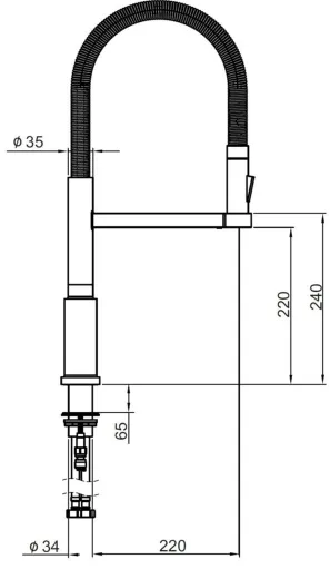 AQUA CUCINA� K�chenarmatur Pure 53877-E Einhebelmischer Edelstahl massiv mit Pendelbrause schwenkbar