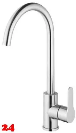 AQUA CUCINA� K�chenarmatur Pure 53820-E Einhebelmischer Edelstahl massiv mit C-Festauslauf schwenkbar