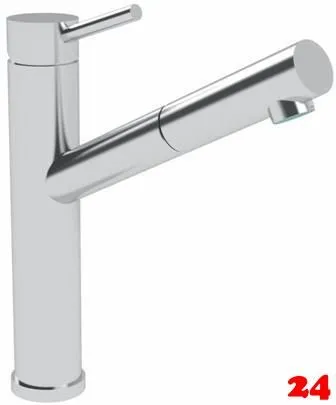 AQUA CUCINA� K�chenarmatur Pure 53838-E Einhebelmischer Edelstahl massiv mit Zugauslauf schwenkbar