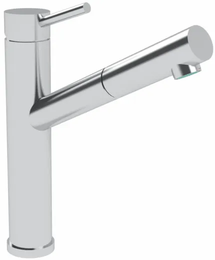 AQUA CUCINA� K�chenarmatur Pure 53838-E Einhebelmischer Edelstahl massiv mit Zugauslauf schwenkbar