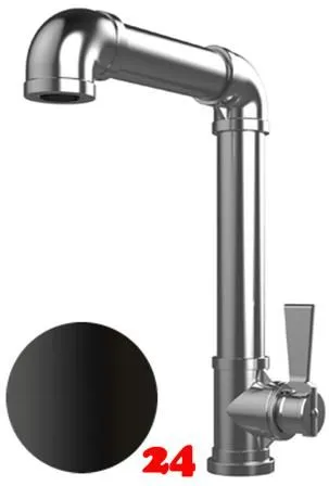 AQUA CUCINA� K�chenarmatur TU-YO TU040S Einhebelmischer Mattschwarz mit Festauslauf schwenkbar