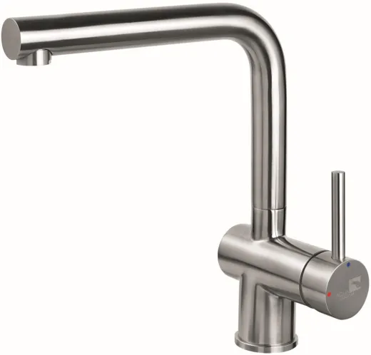 AQUA CUCINA� K�chenarmatur LAGO-S 45004-E Einhebelmischer Edelstahl massiv mit L-Festauslauf schwenkbar