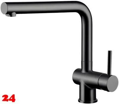 AQUA CUCINA� K�chenarmatur LAGO-S 45004-S Einhebelmischer Mattschwarz mit L-Festauslauf schwenkbar