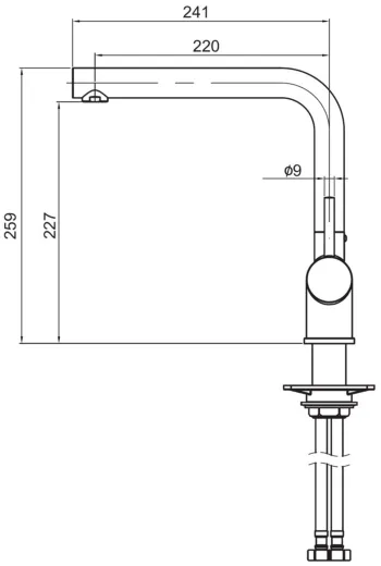 AQUA CUCINA� K�chenarmatur LAGO-S 45004-S Einhebelmischer Mattschwarz mit L-Festauslauf schwenkbar