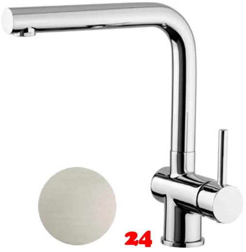 AQUA CUCINA� K�chenarmatur LAGO-S 45004-ESO Einhebelmischer Steelfinish PVD mit L-Festauslauf schwenkbar
