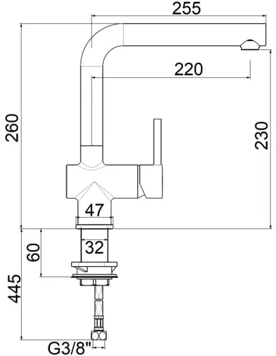 AQUA CUCINA� K�chenarmatur LAGO-S 45004-ESO Einhebelmischer Steelfinish PVD mit L-Festauslauf schwenkbar