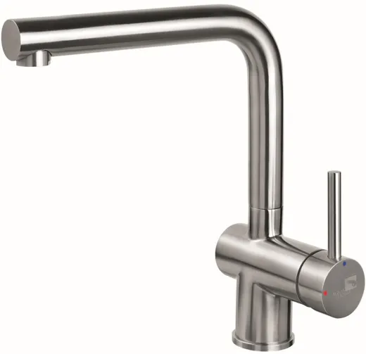 AQUA CUCINA� K�chenarmatur LAGO-S 45006-E Einhebelmischer Edelstahl massiv mit L-Festauslauf schwenkbar