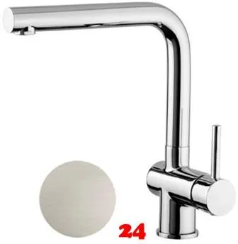 AQUA CUCINA� K�chenarmatur LAGO-S 45006-ESO Einhebelmischer Steelfinish PVD mit L-Festauslauf schwenkbar