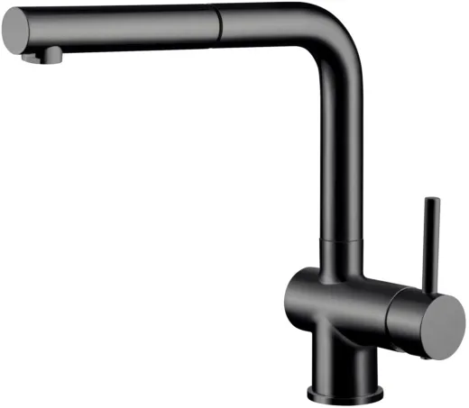 AQUA CUCINA� K�chenarmatur LAGO-S 45001-S Einhebelmischer Mattschwarz mit Zugauslauf schwenkbar