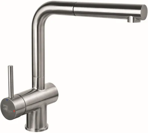 AQUA CUCINA� K�chenarmatur LAGO-S 45008-E Einhebelmischer Edelstahl massiv mit Zugauslauf schwenkbar Griff links