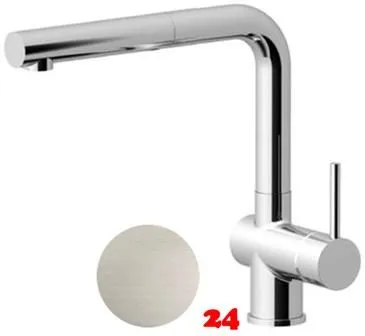 AQUA CUCINA� K�chenarmatur LAGO-S 45011-ESO Einhebelmischer Steelfinish PVD mit Zugauslauf schwenkbar Niederdruck